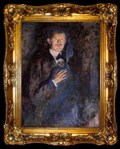 framed  Edvard Munch Self Portrait with Cigarette   jjj, ta009-2